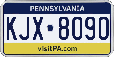 PA license plate KJX8090