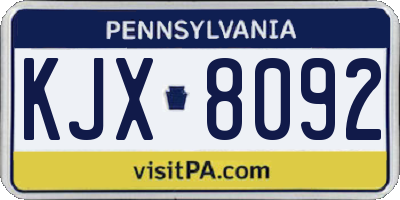 PA license plate KJX8092