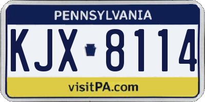 PA license plate KJX8114