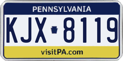 PA license plate KJX8119