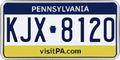 PA license plate KJX8120