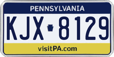 PA license plate KJX8129