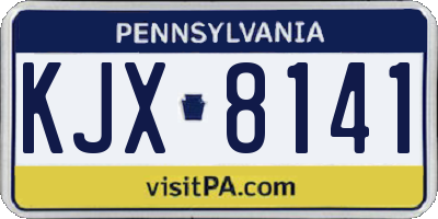 PA license plate KJX8141