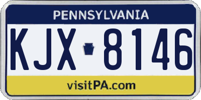 PA license plate KJX8146