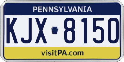 PA license plate KJX8150