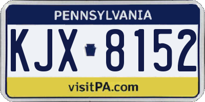 PA license plate KJX8152
