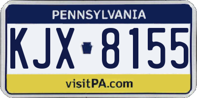 PA license plate KJX8155