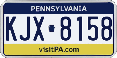 PA license plate KJX8158