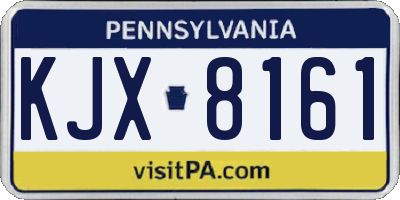 PA license plate KJX8161