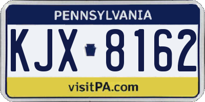 PA license plate KJX8162
