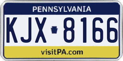 PA license plate KJX8166