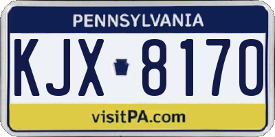 PA license plate KJX8170