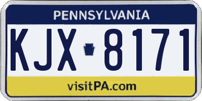 PA license plate KJX8171