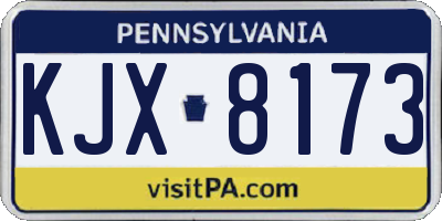 PA license plate KJX8173