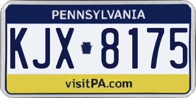 PA license plate KJX8175