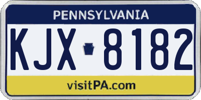 PA license plate KJX8182