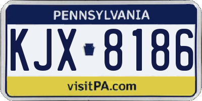 PA license plate KJX8186