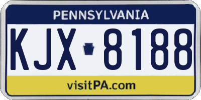 PA license plate KJX8188