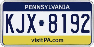 PA license plate KJX8192