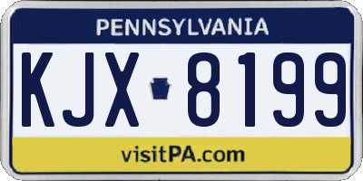 PA license plate KJX8199