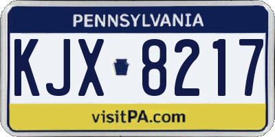 PA license plate KJX8217