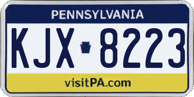 PA license plate KJX8223