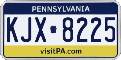 PA license plate KJX8225