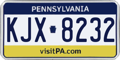 PA license plate KJX8232