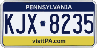 PA license plate KJX8235