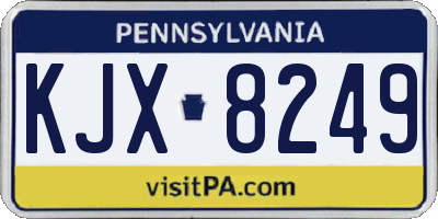 PA license plate KJX8249