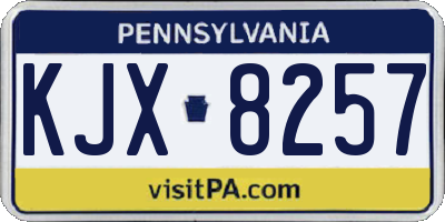 PA license plate KJX8257