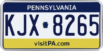 PA license plate KJX8265