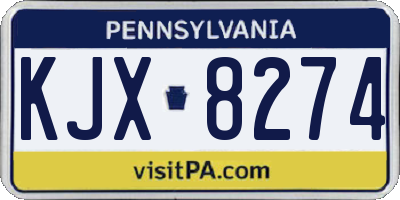 PA license plate KJX8274