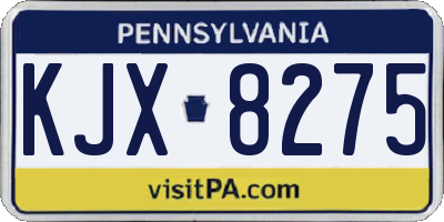 PA license plate KJX8275
