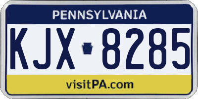 PA license plate KJX8285