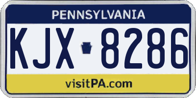 PA license plate KJX8286