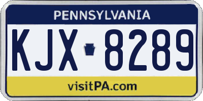 PA license plate KJX8289