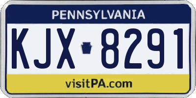 PA license plate KJX8291