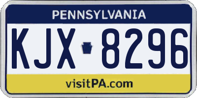 PA license plate KJX8296