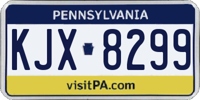 PA license plate KJX8299