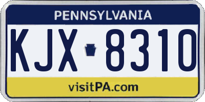 PA license plate KJX8310