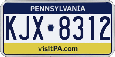 PA license plate KJX8312