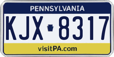 PA license plate KJX8317