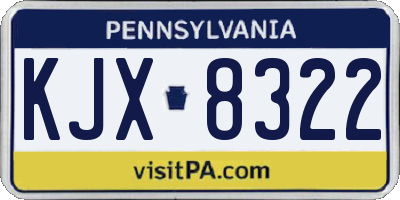 PA license plate KJX8322