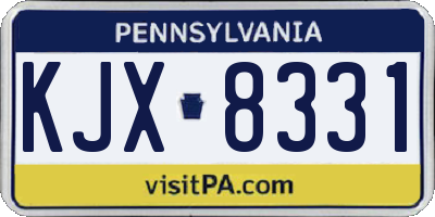 PA license plate KJX8331