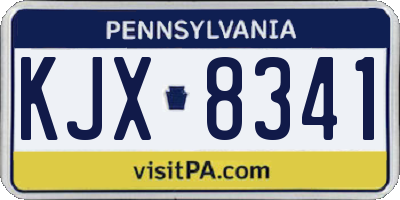 PA license plate KJX8341