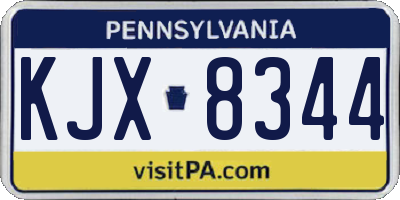 PA license plate KJX8344