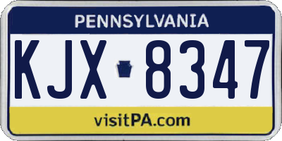 PA license plate KJX8347