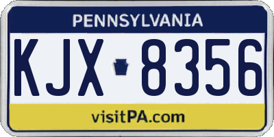 PA license plate KJX8356