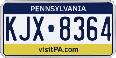 PA license plate KJX8364